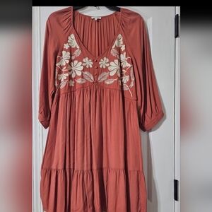 JODIFL Terracotta Floral Dress